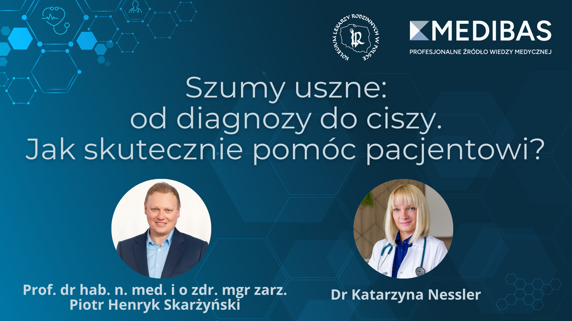 plansza główna webinaru zdjęcia profesora i doktor 